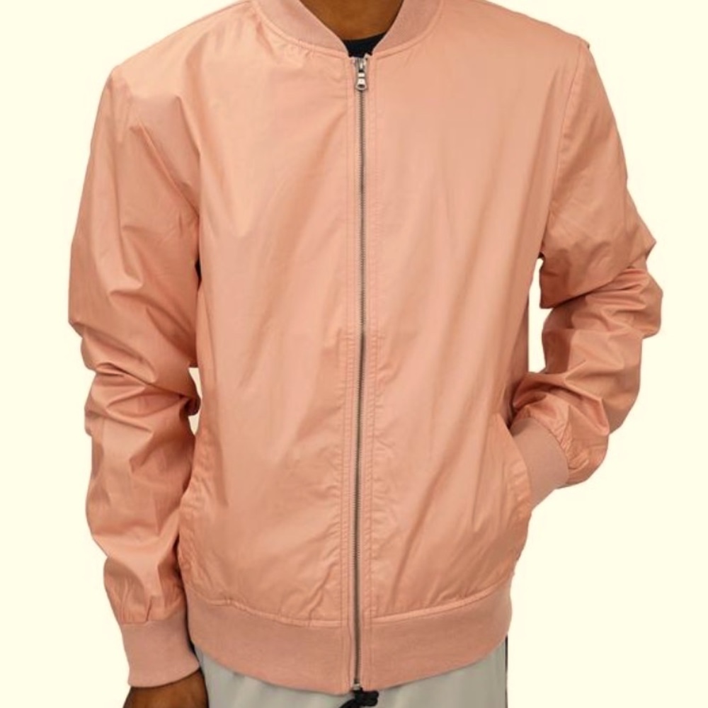 FXN Los Angeles Mens Dusty Rose Coated Cotton Bomber Jacket…